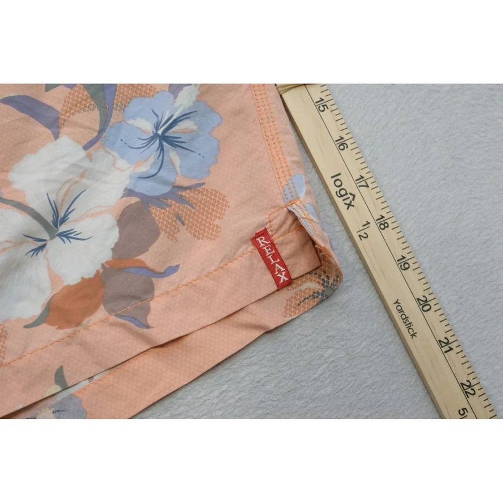 Tommy Bahama Relax Swim Trunks Mens XL Peach Floral Hawaiian Shorts Excellent